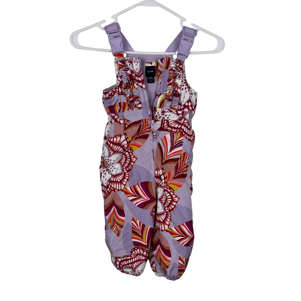 babyGap Purple Butterfly Overall Bib Snowpants Baby Girl Toddler 18-24 Months